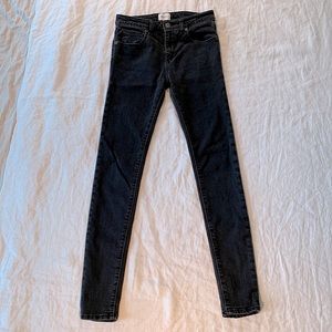 RVCA Womens “Mid Skinny” Faded Denim Jeans Size 27 (Black/Charcoal)